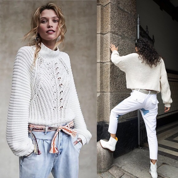 FREE PEOPLE BOHO SWEATER LUXE KNIT PULLOVER A2C - Picture 3 of 13